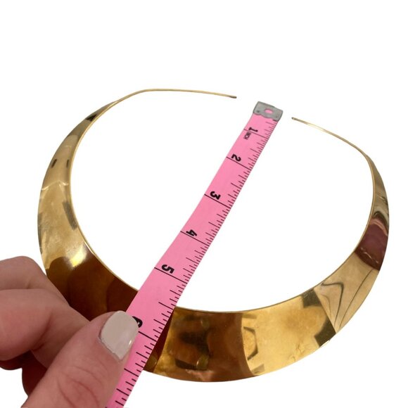 Modernist Collar Gold tone high polish STEELTIME stainless steel choker - Picture 4 of 6